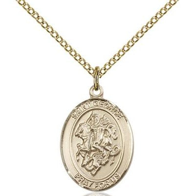 St. George Paratrooper Medal Necklace - 14K Gold Filled - 3/4 Inch Tall x 1/2 Inch Wide with 18" Chain