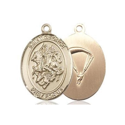 St. George Paratrooper Medal - 14K Gold - 3/4 Inch Tall x 1/2 Inch Wide