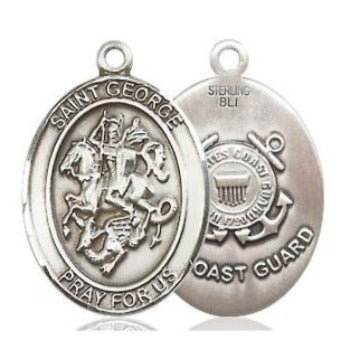St. George Coast Guard Medal - Sterling Silver - 3/4 Inch Tall x 1/2 Inch Wide
