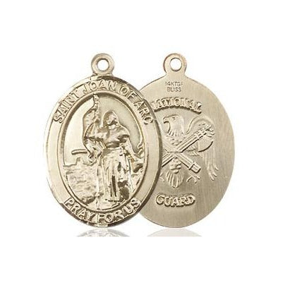 St. Joan of Arc National Guard Medal Necklace - 14K Gold Filled - 3/4 Inch Tall x 1/2 Inch Wide with 18" Chain