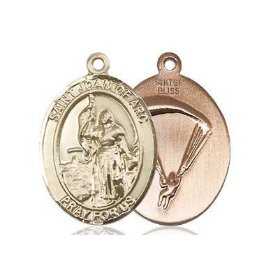 St. Joan of Arc Paratrooper Medal Necklace - 14K Gold Filled - 3/4 Inch Tall x 1/2 Inch Wide with 24" Chain