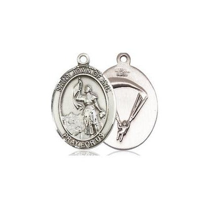 St. Joan of Arc Paratrooper Medal - Sterling Silver - 3/4 Inch Tall x 1/2 Inch Wide