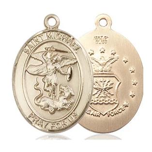 St. Michael Air Force Medal - 14K Gold Filled - 3/4 Inch Tall x 1/2 Inch Wide