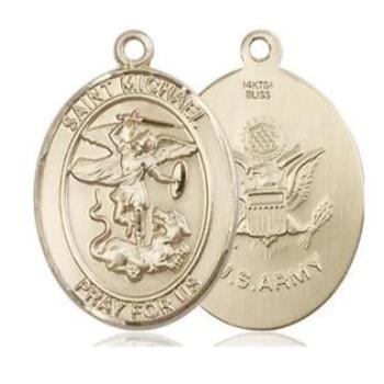St. Michael Army Medal - 14K Gold Filled - 3/4 Inch Tall x 1/2 Inch Wide