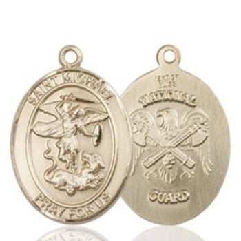 St. Michael National Guard Medal - 14K Gold - 3/4 Inch Tall x 1/2 Inch Wide