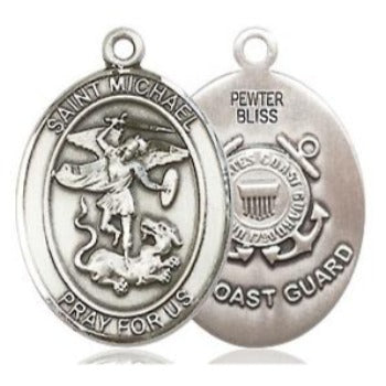 St. Michael Coast Guard Medal - Pewter - 3/4 Inch Tall x 1/2 Inch Wide