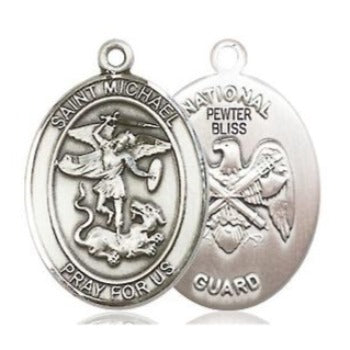 St. Michael National Guard Medal - Pewter - 3/4 Inch Tall x 1/2 Inch Wide