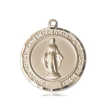 Miraculous Medal - 14K Gold - 3/4 Inch Tall by 5/8 Inch Wide