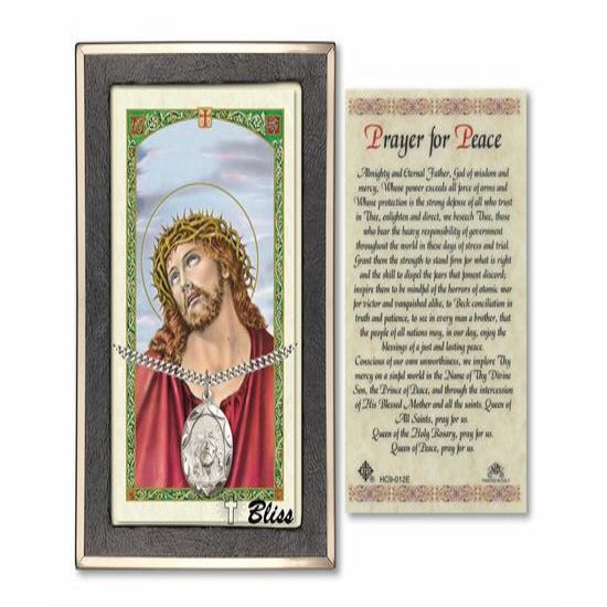 Ecce Homo Catholic Medal With Prayer Card - Sterling Silver