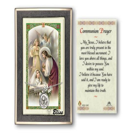 Chalice Catholic Medal With Prayer Card - Sterling Silver
