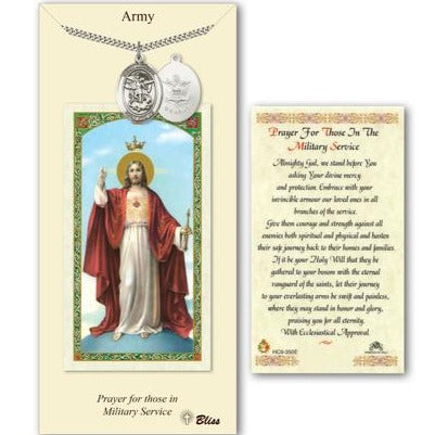 St. Michael Army Catholic Medal With Prayer Card - Pewter