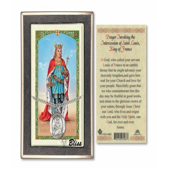 St. Louis Catholic Medal With Prayer Card - Sterling Silver