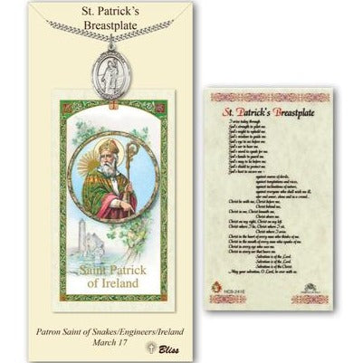 St. Patrick Catholic Medal With Prayer Card - Pewter