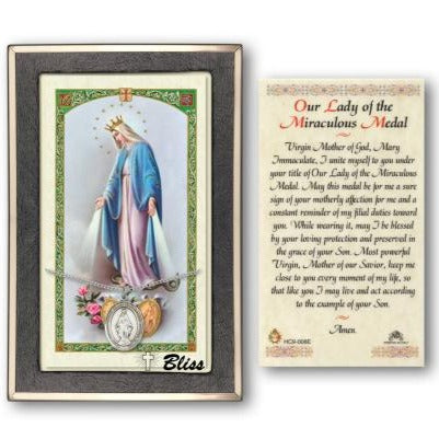 Miraculous Catholic Medal With Prayer Card - Sterling Silver