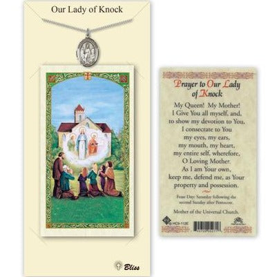 Our Lady of Knock Catholic Medal With Prayer Card - Pewter