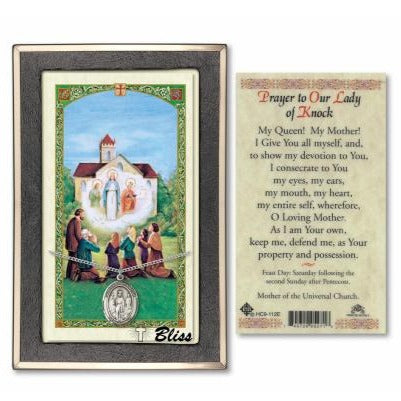 Our Lady of Knock Catholic Medal With Prayer Card - Sterling Silver