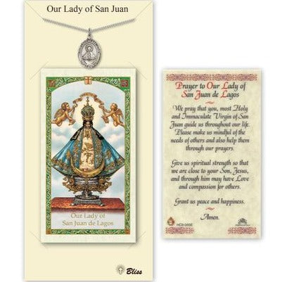Our Lady of San Juan Catholic Medal With Prayer Card - Pewter