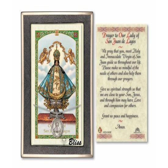 Our Lady of San Juan Catholic Medal With Prayer Card - Sterling Silver