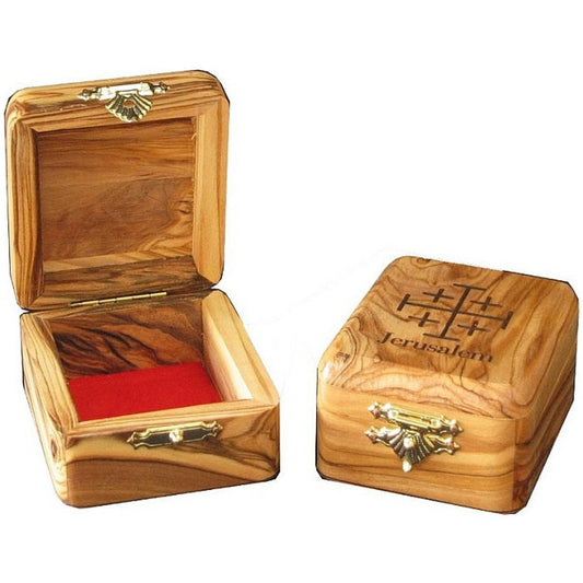 rosary box olive wood made