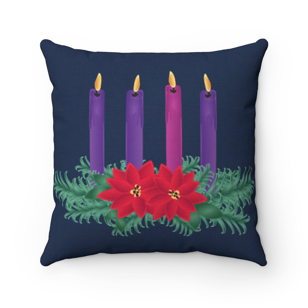 18" x 18" Advent Candle Pillow Cover (Cover Only - Pillow Insert Not Included)
