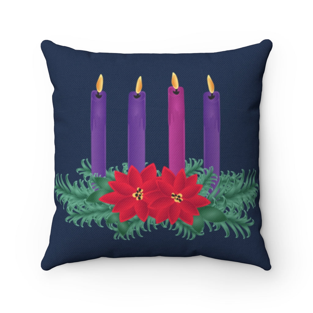18" x 18" Advent Candle Pillow Cover (Cover Only - Pillow Insert Not Included)