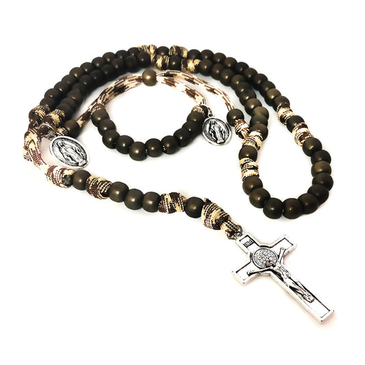 Rosary Battle Ready Miraculous Medal Paracord Rosary and Bracelet Set