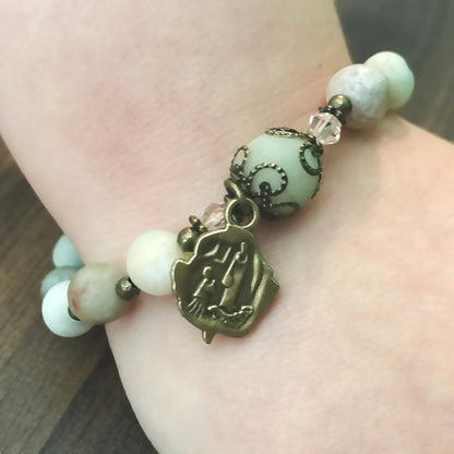 Amazonite Stone Rosary Bracelet by Catholic Heirlooms - Confirmation - Holy Communion Gift