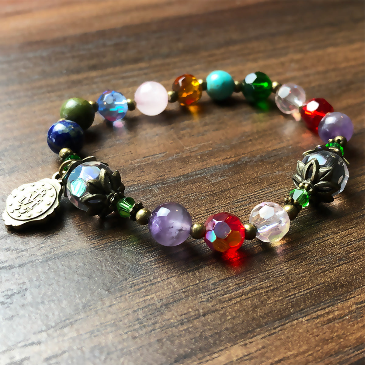 Basilica Window Crystal and Stone Rosary Bracelet by Catholic Heirlooms - Confirmation - Holy Communion Gift