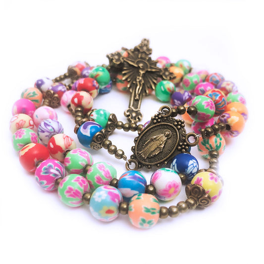 Catholic Heirlooms Miraculous Medal Colorful Rosary