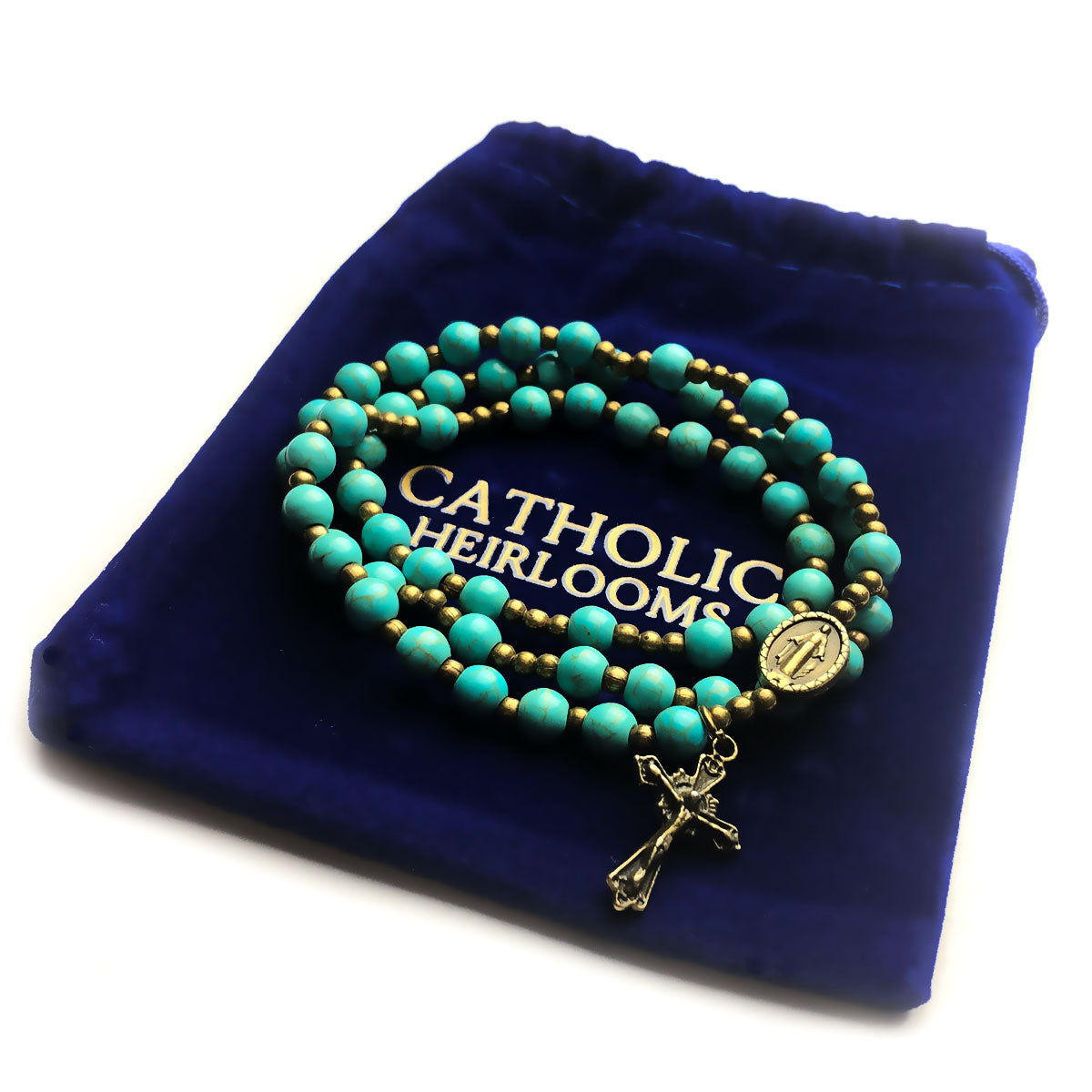Our Lady of Grace single decade Rosary bracelet, Miraculous medal tenn –  Unique Rosary Beads