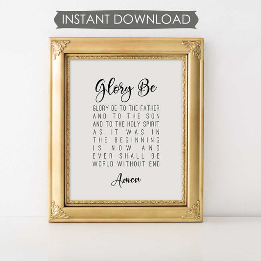 Glory Be Prayer INSTANT DOWNLOAD Printable Wall Art