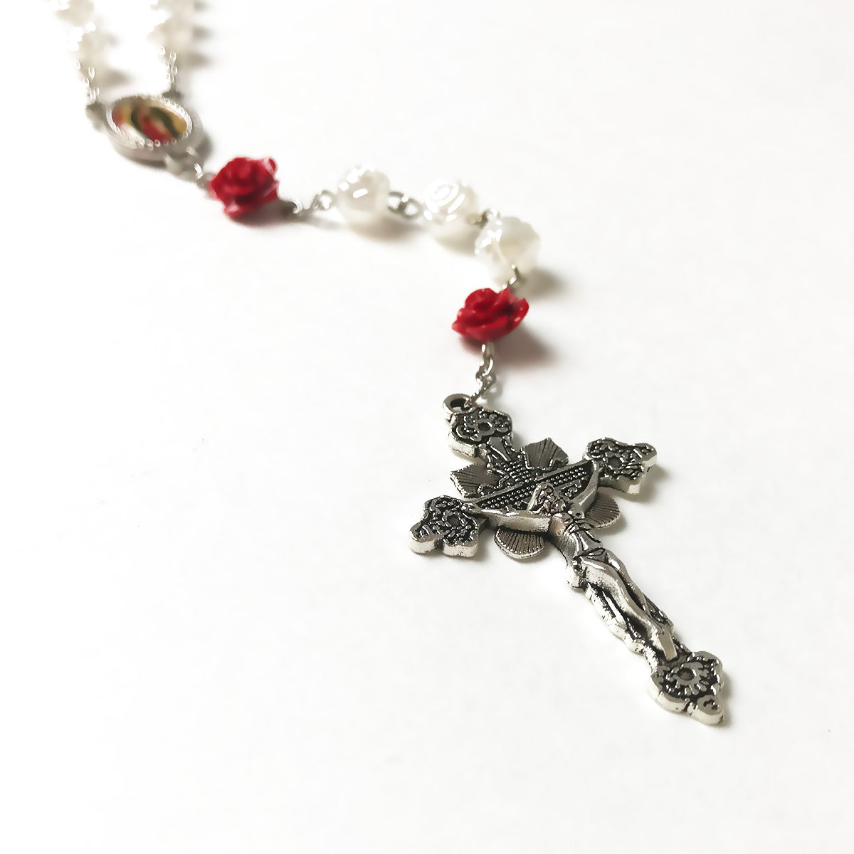 Our Lady Of Guadalupe Pearl Rose Rosary