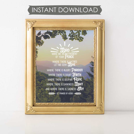 Lord Make Me An Instrument Of Your Peace Printable Prayer Art