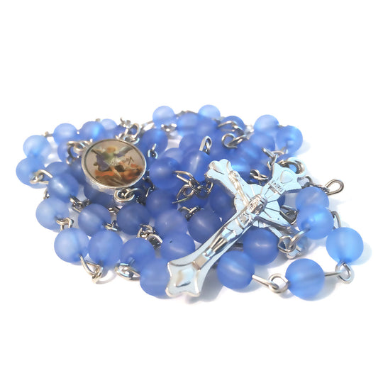 Sapphire blue image of st michael rosary